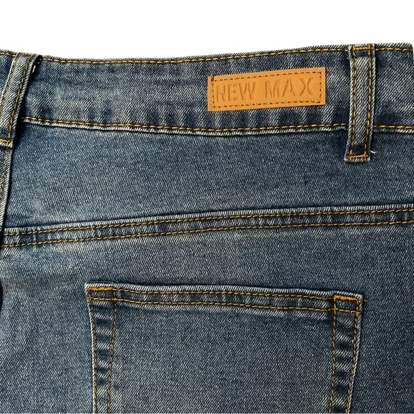 New Max Women’s Wide Leg Baggy Jeans Size 10 High Rise Cuffed Hem Blue Jeans 90s - Picture 13 of 15